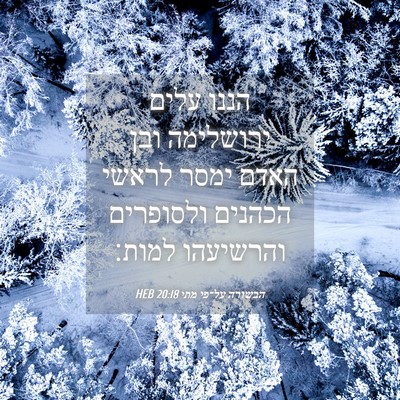 Picture 04 - הבשורה על־פי מתי 20:18 HEB - הננו עלים ירושלימה ובן - Bible Verse Picture