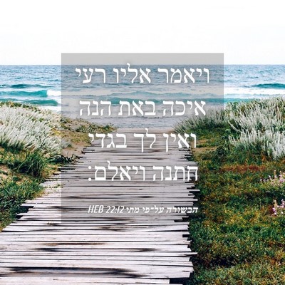 Picture 04 - הבשורה על־פי מתי 22:12 HEB - ויאמר אליו רעי איכה באת הנה - Bible Verse Picture
