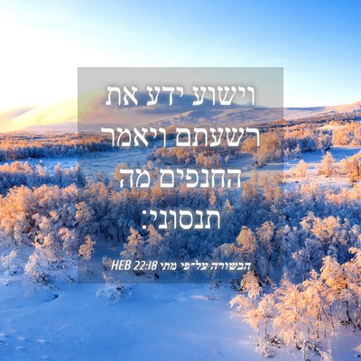 Picture 04 - הבשורה על־פי מתי 22:18 HEB - וישוע ידע את רשעתם ויאמר - Bible Verse Picture