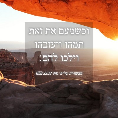 Picture 04 - הבשורה על־פי מתי 22:22 HEB - וכשמעם את זאת תמהו ויעזבהו - Bible Verse Picture
