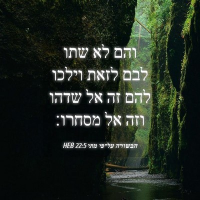 Picture 04 - הבשורה על־פי מתי 22:5 HEB - והם לא שתו לבם לזאת וילכו - Bible Verse Picture