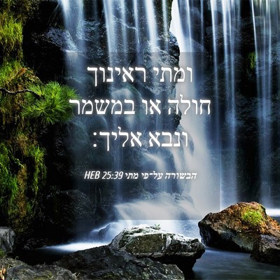 Picture 04 - הבשורה על־פי מתי 25:39 HEB - ומתי ראינוך חולה או במשמר - Bible Verse Picture