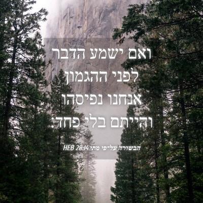 Picture 04 - הבשורה על־פי מתי 28:14 HEB - ואם ישמע הדבר לפני ההגמון - Bible Verse Picture