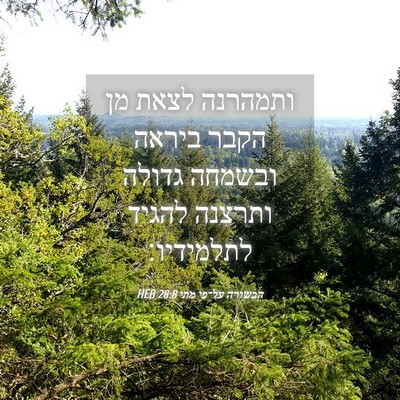 Picture 04 - הבשורה על־פי מתי 28:8 HEB - ותמהרנה לצאת מן הקבר ביראה - Bible Verse Picture