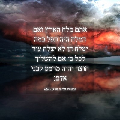 Picture 04 - הבשורה על־פי מתי 5:13 HEB - אתם מלח הארץ ואם המלח היה - Bible Verse Picture