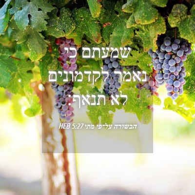 Picture 04 - הבשורה על־פי מתי 5:27 HEB - שמעתם כי נאמר לקדמונים לא - Bible Verse Picture