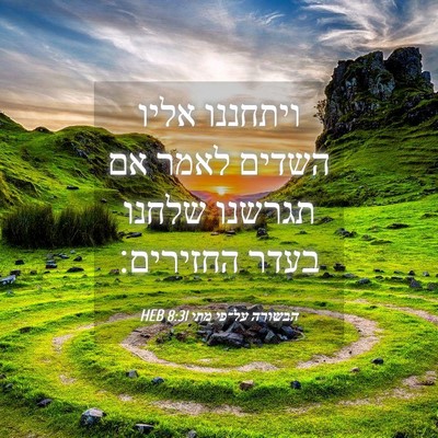 Picture 04 - הבשורה על־פי מתי 8:31 HEB - ויתחננו אליו השדים לאמר אם - Bible Verse Picture