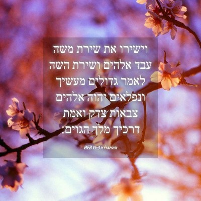 Picture 04 - ההתגלות 15:3 HEB - וישירו את שירת משה עבד - Bible Verse Picture