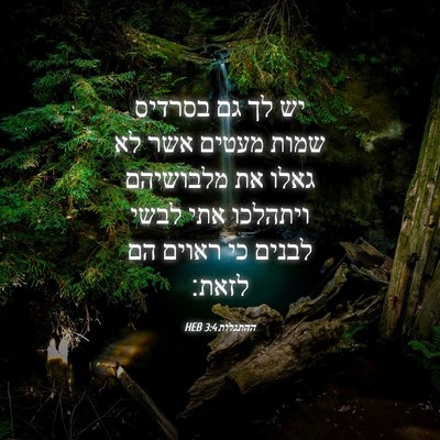 Picture 04 - ההתגלות 3:4 HEB - יש לך גם בסרדיס שמות מעטים - Bible Verse Picture