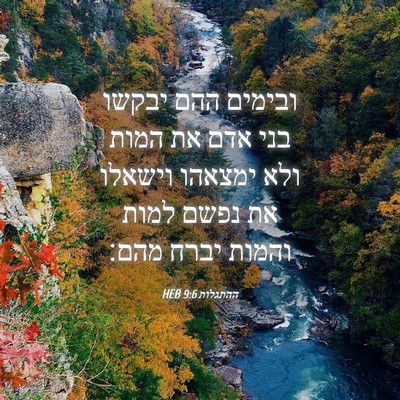 Picture 04 - ההתגלות 9:6 HEB - ובימים ההם יבקשו בני אדם את - Bible Verse Picture