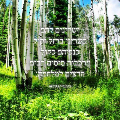 Picture 04 - ההתגלות 9:9 HEB - ושרינים להם כשריני ברזל - Bible Verse Picture