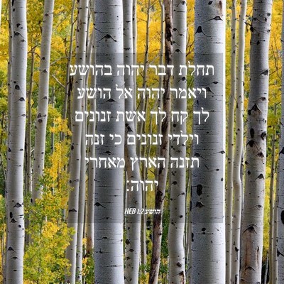 Picture 04 - הושע 1:2 HEB - תחלת דבר יהוה בהושע ויאמר - Bible Verse Picture