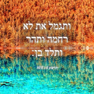 Picture 04 - הושע 1:8 HEB - ותגמל את לא רחמה ותהר ותלד - Bible Verse Picture