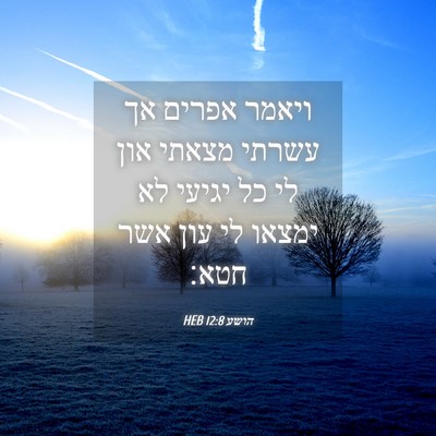 Picture 04 - הושע 12:8 HEB - ויאמר אפרים אך עשרתי מצאתי - Bible Verse Picture
