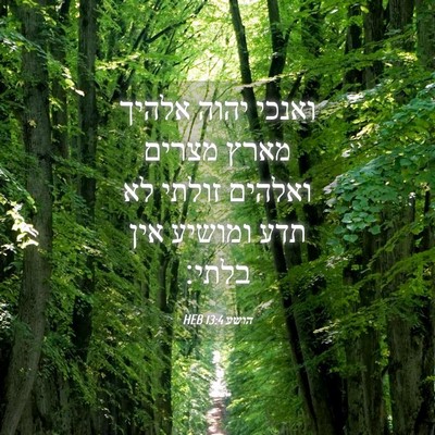 Picture 04 - הושע 13:4 HEB - ואנכי יהוה אלהיך מארץ - Bible Verse Picture