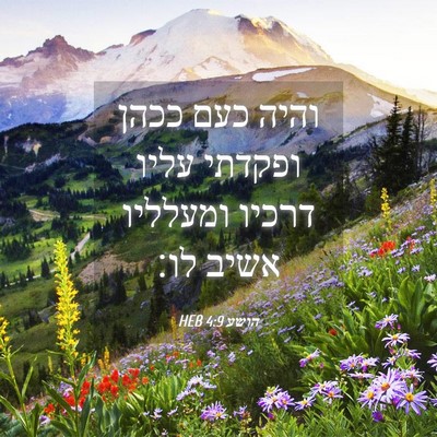 Picture 04 - הושע 4:9 HEB - והיה כעם ככהן ופקדתי עליו - Bible Verse Picture