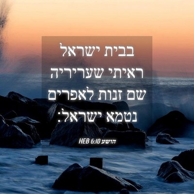 Picture 04 - הושע 6:10 HEB - בבית ישראל ראיתי שעריריה - Bible Verse Picture