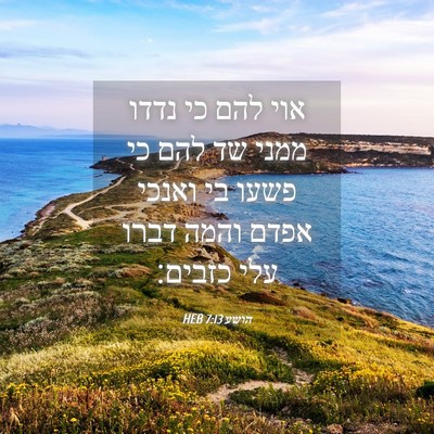 Picture 04 - הושע 7:13 HEB - אוי להם כי נדדו ממני שד להם - Bible Verse Picture