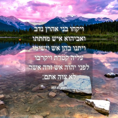 Picture 04 - ויקרא 10:1 HEB - ויקחו בני אהרן נדב ואביהוא - Bible Verse Picture