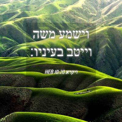 Picture 04 - ויקרא 10:20 HEB - וישמע משה וייטב - Bible Verse Picture
