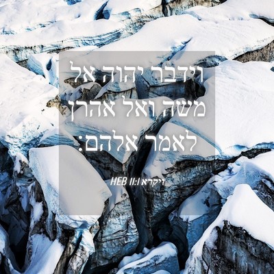 Picture 04 - ויקרא 11:1 HEB - וידבר יהוה אל משה ואל אהרן - Bible Verse Picture