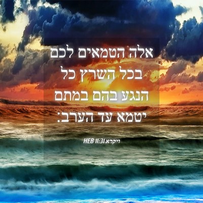 Picture 04 - ויקרא 11:31 HEB - אלה הטמאים לכם בכל השרץ כל - Bible Verse Picture