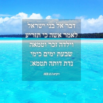 Picture 04 - ויקרא 12:2 HEB - דבר אל בני ישראל לאמר אשה - Bible Verse Picture