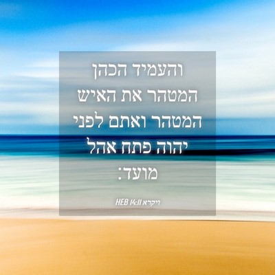 Picture 04 - ויקרא 14:11 HEB - והעמיד הכהן המטהר את האיש - Bible Verse Picture