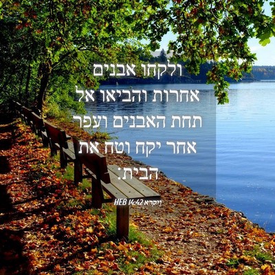 Picture 04 - ויקרא 14:42 HEB - ולקחו אבנים אחרות והביאו - Bible Verse Picture
