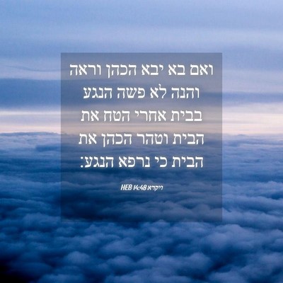 Picture 04 - ויקרא 14:48 HEB - ואם בא יבא הכהן וראה והנה - Bible Verse Picture
