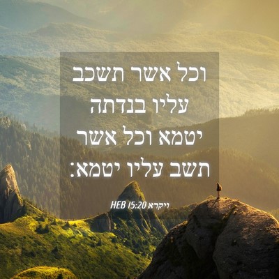 Picture 04 - ויקרא 15:20 HEB - וכל אשר תשכב עליו בנדתה - Bible Verse Picture