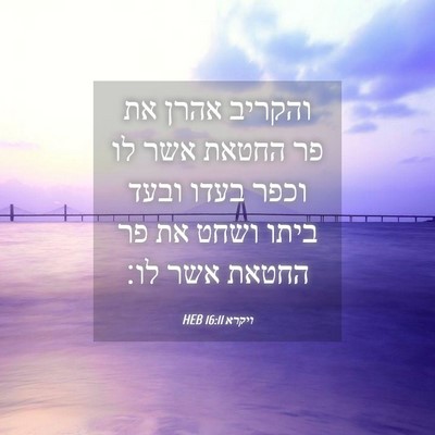 Picture 04 - ויקרא 16:11 HEB - והקריב אהרן את פר החטאת אשר - Bible Verse Picture