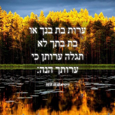 Picture 04 - ויקרא 18:10 HEB - ערות בת בנך או בת בתך לא - Bible Verse Picture