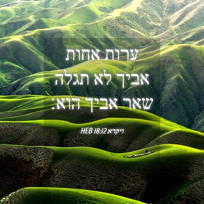 Picture 04 - ויקרא 18:12 HEB - ערות אחות אביך לא תגלה שאר - Bible Verse Picture