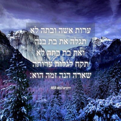 Picture 04 - ויקרא 18:17 HEB - ערות אשה ובתה לא תגלה את בת - Bible Verse Picture