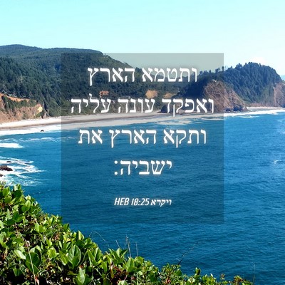 Picture 04 - ויקרא 18:25 HEB - ותטמא הארץ ואפקד עונה עליה - Bible Verse Picture