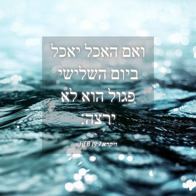 Picture 04 - ויקרא 19:7 HEB - ואם האכל יאכל ביום השלישי - Bible Verse Picture