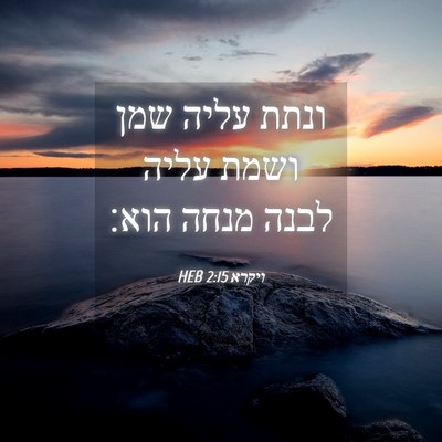 Picture 04 - ויקרא 2:15 HEB - ונתת עליה שמן ושמת עליה - Bible Verse Picture