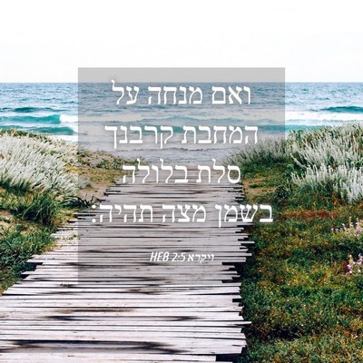 Picture 04 - ויקרא 2:5 HEB - ואם מנחה על המחבת קרבנך סלת - Bible Verse Picture