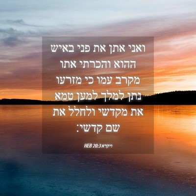 Picture 04 - ויקרא 20:3 HEB - ואני אתן את פני באיש ההוא - Bible Verse Picture