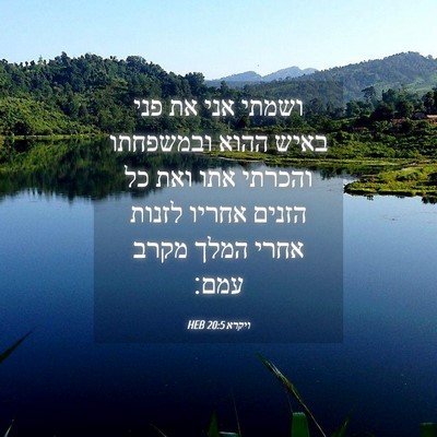 Picture 04 - ויקרא 20:5 HEB - ושמתי אני את פני באיש ההוא - Bible Verse Picture