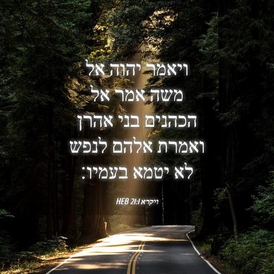 Picture 04 - ויקרא 21:1 HEB - ויאמר יהוה אל משה אמר אל - Bible Verse Picture