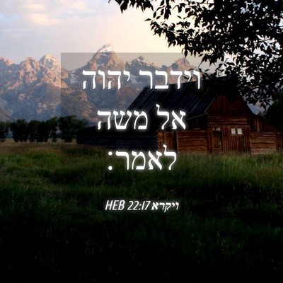 Picture 04 - ויקרא 22:17 HEB - וידבר יהוה אל משה - Bible Verse Picture