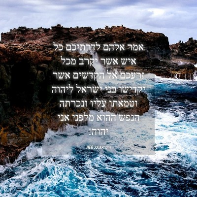Picture 04 - ויקרא 22:3 HEB - אמר אלהם לדרתיכם כל איש אשר - Bible Verse Picture