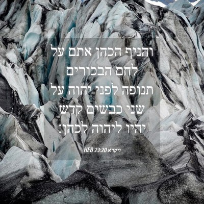Picture 04 - ויקרא 23:20 HEB - והניף הכהן אתם על לחם - Bible Verse Picture