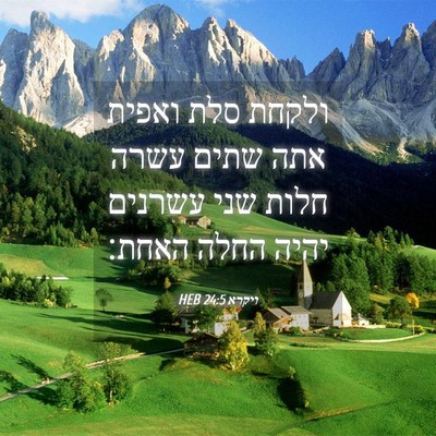 Picture 04 - ויקרא 24:5 HEB - ולקחת סלת ואפית אתה שתים - Bible Verse Picture