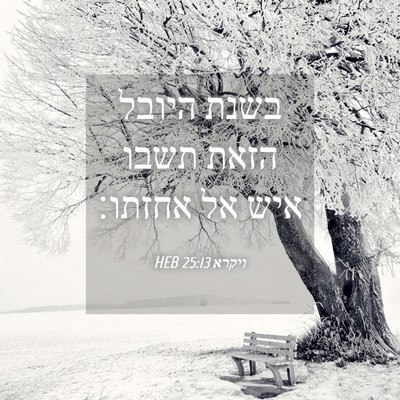 Picture 04 - ויקרא 25:13 HEB - בשנת היובל הזאת תשבו איש אל - Bible Verse Picture