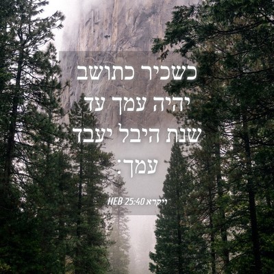 Picture 04 - ויקרא 25:40 HEB - כשכיר כתושב יהיה עמך עד שנת - Bible Verse Picture