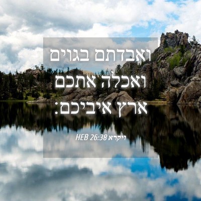 Picture 04 - ויקרא 26:38 HEB - ואבדתם בגוים ואכלה אתכם - Bible Verse Picture