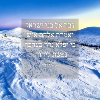 Picture 04 - ויקרא 27:2 HEB - דבר אל בני ישראל ואמרת אלהם - Bible Verse Picture